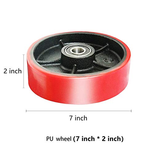 Image of APOLLOLIFT PU Steering Wheel 7 inchx 2 inch for Pallet Jack Wheel Pallet Jack Replacement A Pair