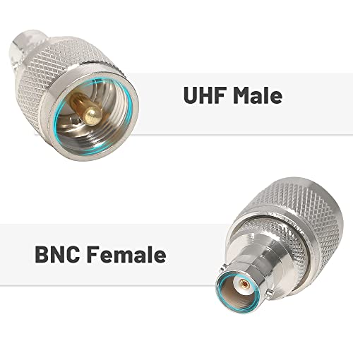 Adaptador coaxial BNC hembra a UHF macho Anina 2 unidades miniatura 5