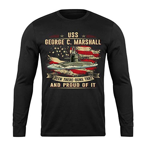 BOZOTA USS George C. Marshall (SSBN 654) Long Sleeve, Crewneck Sweatshirt, Unisex Hoddie, Navy Gifts