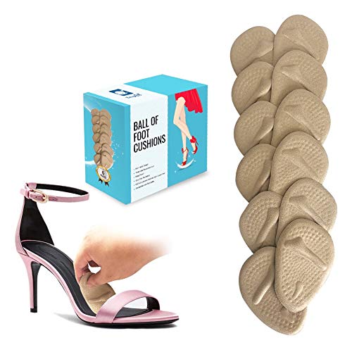 6 Pairs Ball of Foot Cushions (Beige) | Metatarsal Pads for Women |
