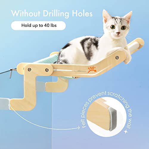 Mewoofun Cat Window Perch Lounge Mount Hammock Window Seat Bed Shelves For Indoor Cats No Drilling No Suction Cup (Canvas Mat + Cotton Cushion) #TOP6