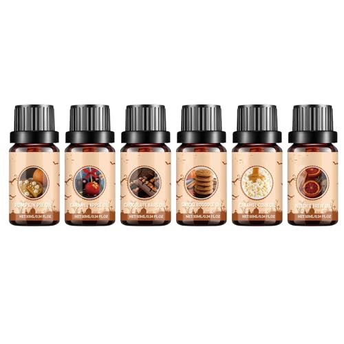 Aceites Difusores de Aromaterapia - Aceite Fragancia Halloween Para Difusor De Coche,6 Unidades Purificador Aire Pequeño Para Hogar Coche Baño Dormitorio
