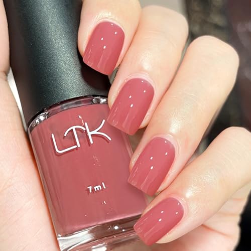 Esmalte de uñas Nude Pink - Seco rápido y de larga duración, color sólido - Esmalte rosa para diseño de uñas DIY - Esmalte no tóxico de secado rápido - Sin lámpara UV para manicura (Nude Pink)