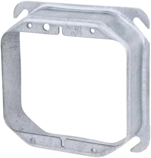 4-inch Square Electrical Box Device Mount Ring, 2-Gang, 1-1/4 inch Raised, Drywall/Plaster Ring, Ideal for Double Drywall Applications (10)
