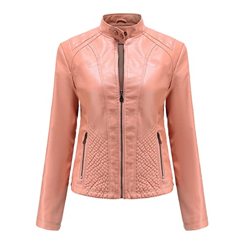 Veste moto femme courte avec fermeture éclair moderne