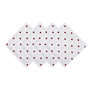 DII Polka Dot Kitchen Collection, Napkins, 18×18, White/Red, 4 Piece