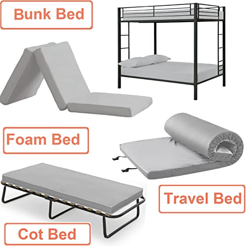 Ideahome Jersey Knit Fitted Cot Sheet, Soft Material, Suitable For Bunk Beds, Camping, Rvs, Folding Beds, Boys & Girls, 75" X 33" With 8" Pocket, 1 Pack (Cream, Cot Sheet With Pillow Case) #TOP3