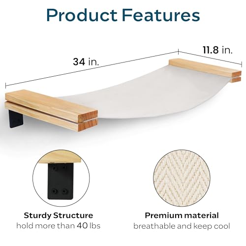SANDPEAK Rede de parede para gatos | Prateleira para gatos e poleiros para parede | Ponte para gatos