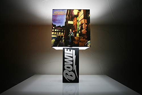 The Record's Ticking Handmade David Bowie Lamp + Album Cover Shade - Aladdin Sane, Ziggy Stardust, Art, Canvas