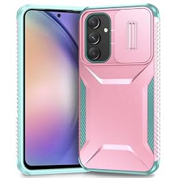 Yerebel Case for Galaxy A54 5G/for Samsung A545G SM-A546U Case with Slide Camera Cover, Military Grade Non-Slip Heavy Duty Rugged Shockproof Protective Phone Cover for Samsung Galaxy A54 5G PC Pink