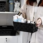 Woven Black Storage Baskets Shelf Tote Boxes Container, Durable Storage Organizer Bins with Built-in Handles for Bedroom, Office, Closet, Kids Room, Nursery, 3-Pack,11.4”x 6.5”x 4.5” - Image 2