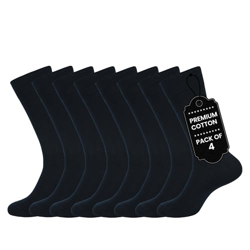 Image of BALENZIA Women Dress Socks |Pack of 4| Trouser Sock Stretchy |Casual Wear|Everyday Comfort In Solid Colors