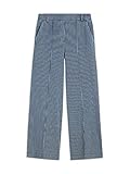 Gürtelschlaufen Sandwich Damen Weite Hose mit Streifen