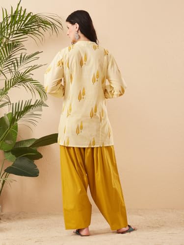 Image of MOKOSH Women's Cotton Print Kurta with Farsi Pant