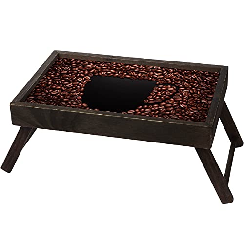 Mesa Para Café da Manhã Bandeja de Café na Cama com Pés Retráteis Madeira Stolf, Marrom