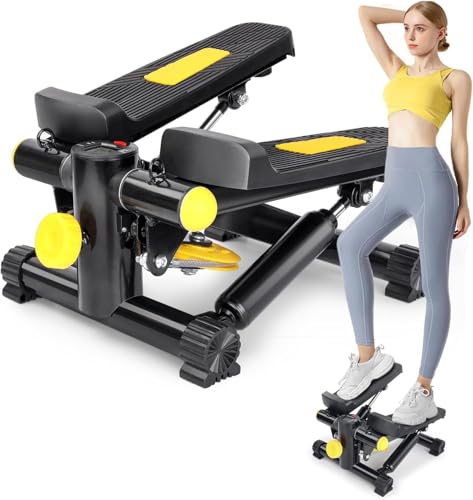 Pejevir 2 in 1 Mini Stepper für Übung Zuhause mit Power Ropes, Up-Down...