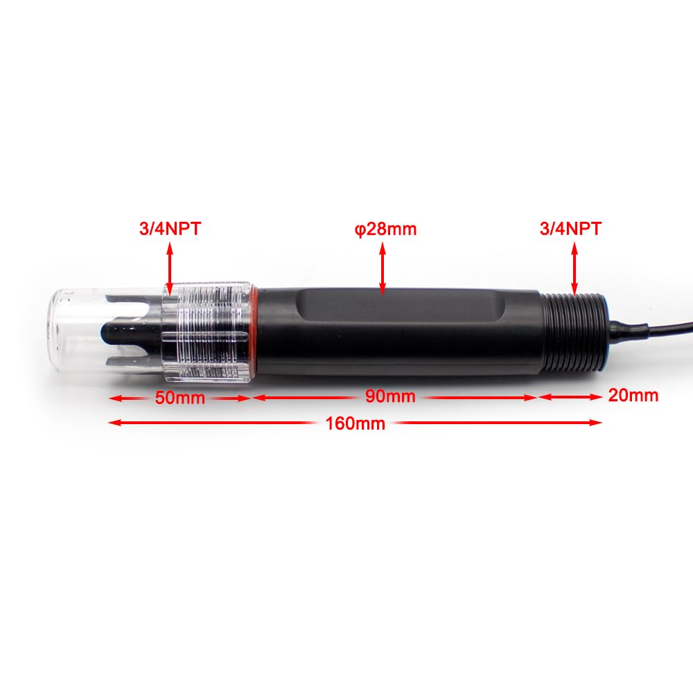 Sensor de PH, Probador de Turbidez de Calidad Del Agua Industrial, Sonda de Electrodo Transmisor EC Medidor de PH Detección Ambiental (4-20mA)