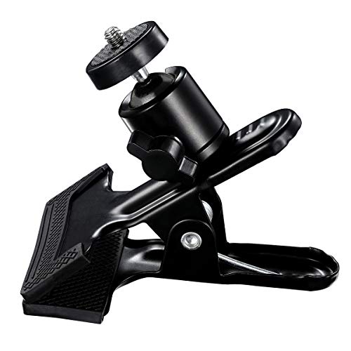 Supon Multi-Function Tripod Camera Clip Clamp Flash Holder Mount With 360 Swivel Photography Ball-Head 1/4" Threaded Screw For Camera Tripod, Slr, Dslr, Video Cameras,Studio Backdrop Camera #TOP2
