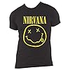 Nirvana T Shirt Yellow Smile Band Logo Official Mens Black S #3
