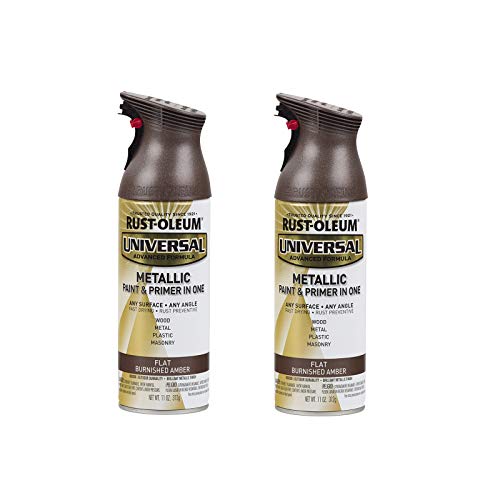 Image of Rust-Oleum 271472-2PK Universal All Surface Metallic Spray Paint, 11 oz, Flat Burnished Amber, 2 Pack