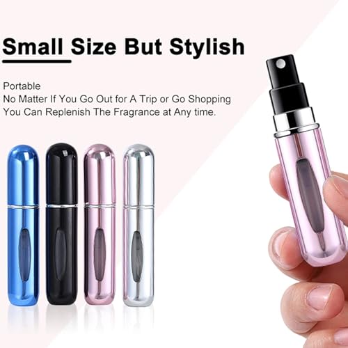 Image of AUGEN Portable Mini Refillable Perfume Atomizer Bottle Atomizer Travel Size Spray Bottles Accessories 5ml - 1 Piece (Gold)