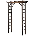 Outsunny 85" Wooden Garden Arbor for Wedding and Ceremony, Outdoor Garden Arch Trellis for Climbing Vines, Fir Wood, Carbonized Color