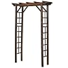 Outsunny 85 Wooden Garden Arbor for Wedding and Ceremony Outdoor Garden Arch Trellis for Climbing Vines Fir Wood Carbonized Color