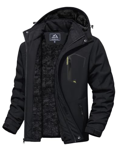 Image of MAGCOMSEN Men's Winter Coats Waterproof Ski Snow Jacket Warm Fleece Jacket Parka Raincoats With Multi-Pockets| Standard Length