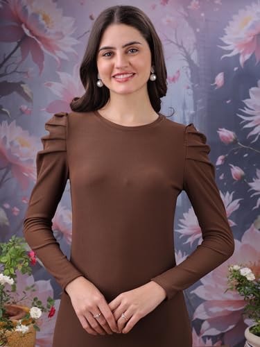 Image of Wedani Women 's Bodycon Dress with Full Sleeve