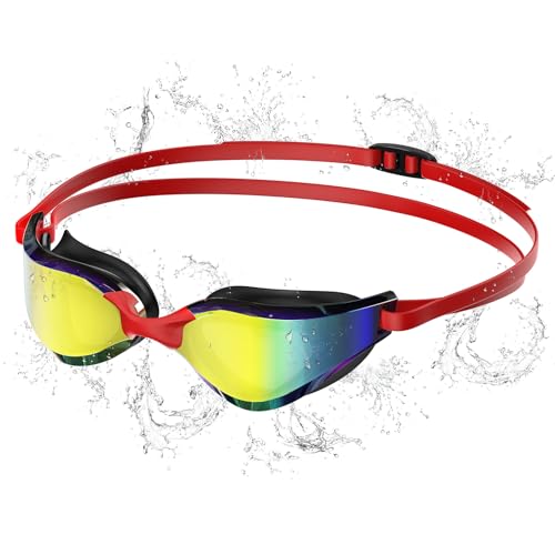 Seaflar Gafas Natacion Polarizadas Antivaho Protección UV400, Correa de Silicona Ajustable   Profesional para Adultos & Adolescentes, Deportes Acuáticos Hombres Mujeres D REDCL