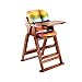 kiss idbaby Drewniane krzesełko do karmienia dla niemowląt regulowane składane krzesło do karmienia z poduszką