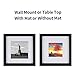 ONE WALL Tempered Glass 9 PCS 8x8 Picture Frame with Mats for 5x5, 4x4 Photo, Black Wood Frame for Wall and Tabletop - Mounting Hardware Included