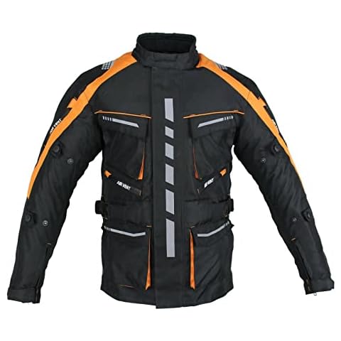 Chaqueta de motorista para hombre con protectores, impermeable, cortavientos, estilo motero, turismo, quad, deporte y tiempo libre Cover