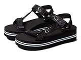Guess Women's AVIN Wedge Sandal, Black, 6