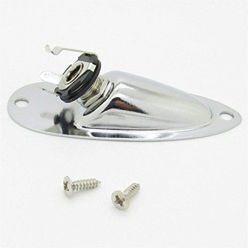 Pxyelec Chrome Boat Style 1/4inch Guitar Pickup Output Input Jack Plug Socket for FD Strat