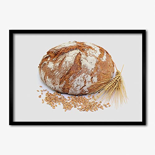 Tableau 70x50 cm Pain Et Blé Tulup Cadre MDF Photo Décoratif