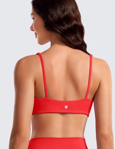Image of CRZ YOGA Butterluxe Square Neck Sports Bras | Light Support, Removable Pads, Yoga, Extremely Soft, Low Coverage, Adjustable Spaghetti Straps, for Women