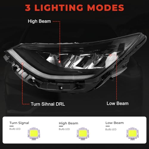 LH Full LED Headlight Assembly Compatible with 2020 2021 2022 Hyundai Sonata, Headlamp Replace 92101L0100 HY2502251 (Left Driver Side) by KAKSEY - Used condition - Image 4