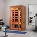 DYNAMIC SAUNAS Barcelona 1- to 2-Person Low EMF FAR Infrared Sauna with Red Light Therapy & Bluetooth Speakers | Personal Indoor Dry Heat Sauna for Home & Gym – Made from Canadian Hemlock