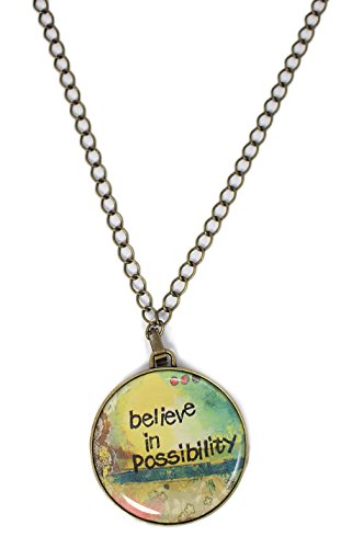 Kelly Rae Roberts Necklace, 30-in Brass-Tone 'Believe' Medallion Pendant Necklace