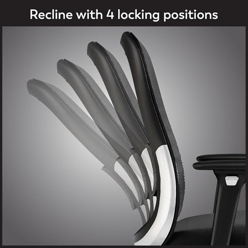 Image of WorkPro Uomo Ergonomic Mesh /Fabric Mid-Back Office Chair, Black /Chrome, BIFMA Compliant
