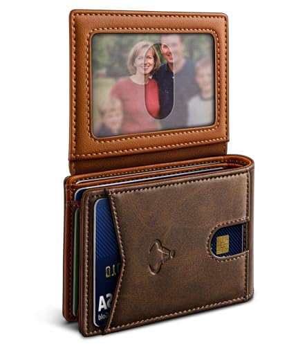Image of BULLIANT Men Slim Leather Pocket Wallet Bill Holder 11Cards-Genuine Leather | RFID Blocking | Easy Access | Gift Boxed