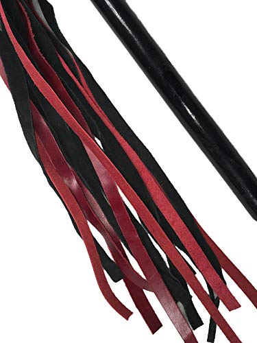 Prairie Horse Supply Flogger With Straight Long Rod Stick With Soft Genuine Leather Tails And Wrist Strap Small Whip Crop #TOP3