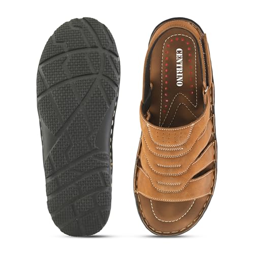 Image of Centrino Sandal for Men | Grip Insole for Stability | slippers /sliders for men |mens sandals casual | sandals for men|Modern Look with Straps | Comfortable Footwear (9265)