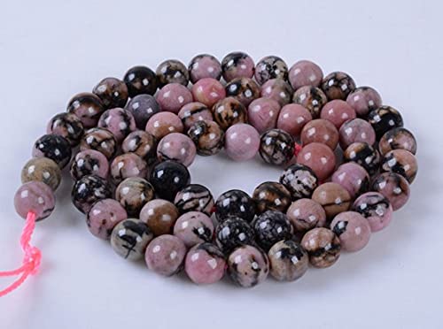 Perles rhodonite veines noires 6mm LKBEADS pour la création de bijoux en pierres naturelles