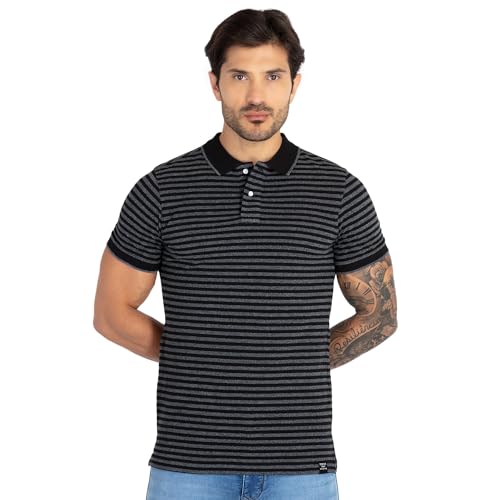 Image of Status Quo Mens Striped Polo T-Shirt