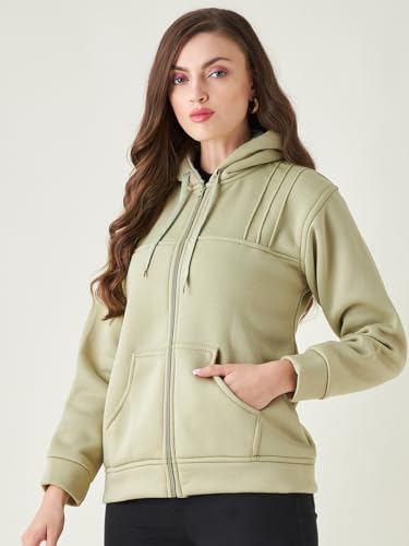 Image of Pivl Women Solid Hooded Jacket for Winter