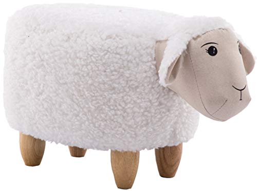 Critter Sitters 15" Seat Height Plush White Sheep Ottoman Critter Sitters 15" Seat Height Plush White Sheep Ottoman