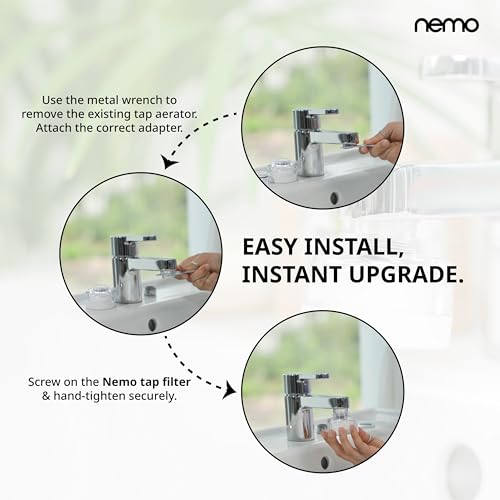Image of NEMO Wash Basin Tap Filter | Made in South Korea | Removes Residual Chlorine, Rust, Heavy Metals and Larvae | Minimalist Korean Water Filter Designed for Daily Wash