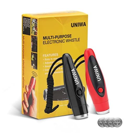 UNIWA Electronic Whistles, 2 Pack Handheld 3 Tone High Volume Electric Whistle with Lanyard for Teacher Coach Referee, Loudest Emergency Whistle Volleyball Soccer Sports Whistle